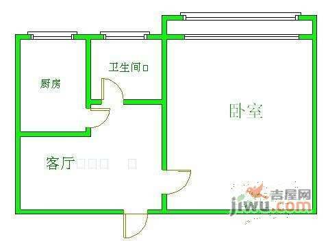 安贞西里1室1厅1卫57㎡户型图