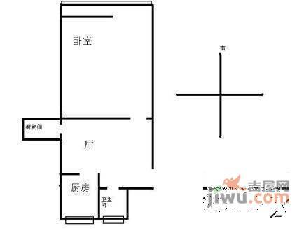 安贞西里1室1厅1卫57㎡户型图