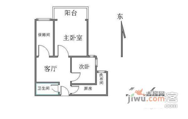 国瑞城2室1厅1卫108㎡户型图