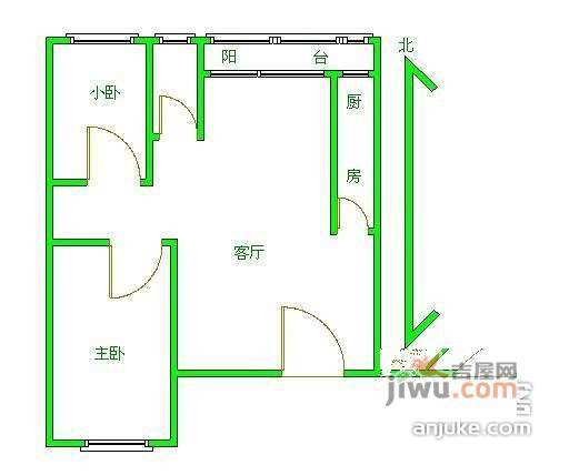 国瑞城2室1厅1卫108㎡户型图