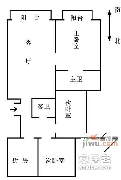 国瑞城3室2厅1卫167㎡户型图