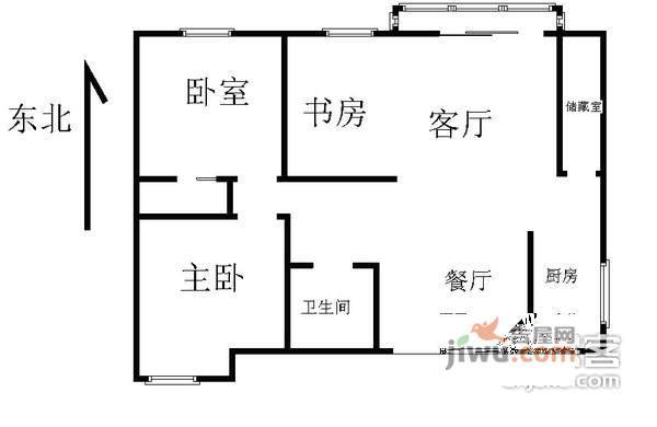 国瑞城3室1厅1卫187㎡户型图