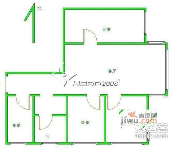 欧陆经典3室1厅1卫153㎡户型图