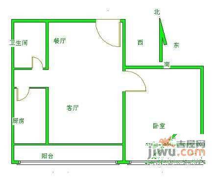 欧陆经典1室1厅1卫72㎡户型图