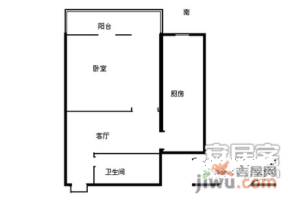 欧陆经典1室1厅1卫72㎡户型图