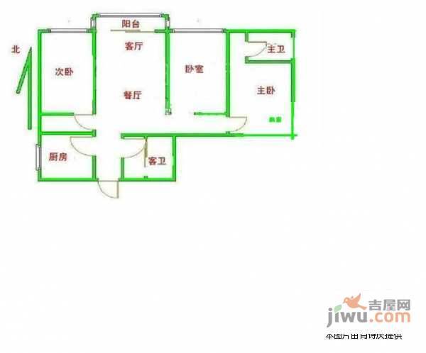 欧陆经典3室1厅1卫153㎡户型图