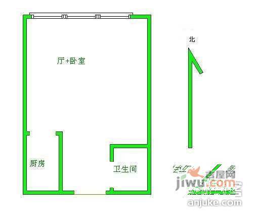 天伦锦城1室0厅1卫58㎡户型图