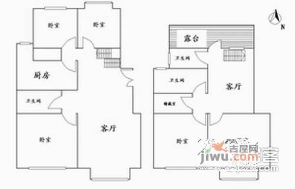 富贵园一区5室3厅3卫225㎡户型图