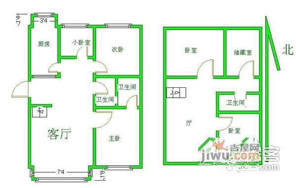 天通苑北三区4室2厅2卫257㎡户型图