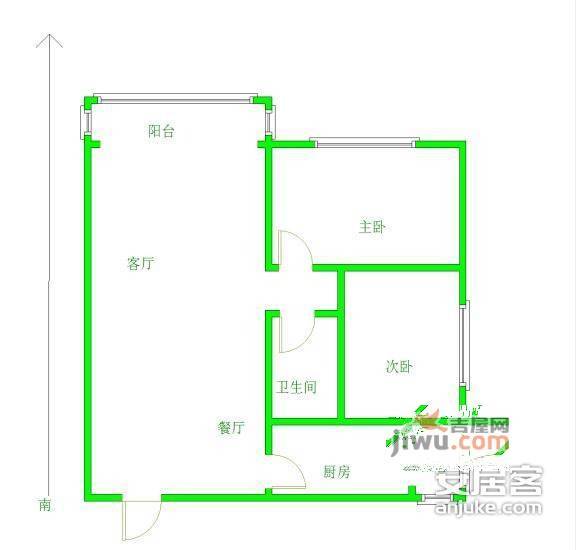 望京西园三区2室2厅1卫120㎡户型图