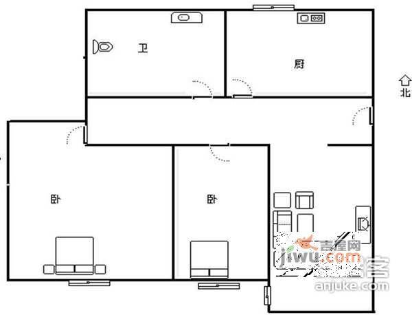 望京西园三区4室2厅2卫户型图