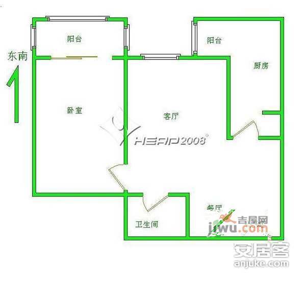 望京西园三区2室1厅1卫113㎡户型图