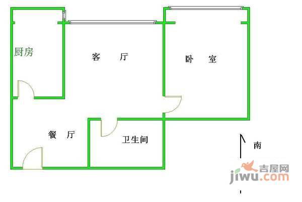 望京西园三区1室2厅1卫81㎡户型图