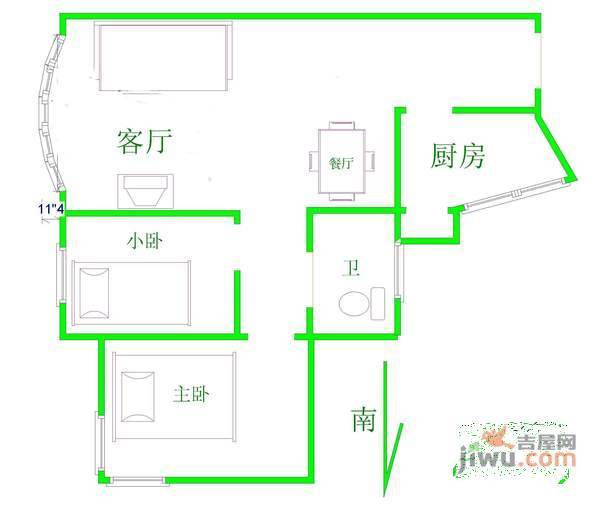 朝阳园3室2厅2卫146㎡户型图