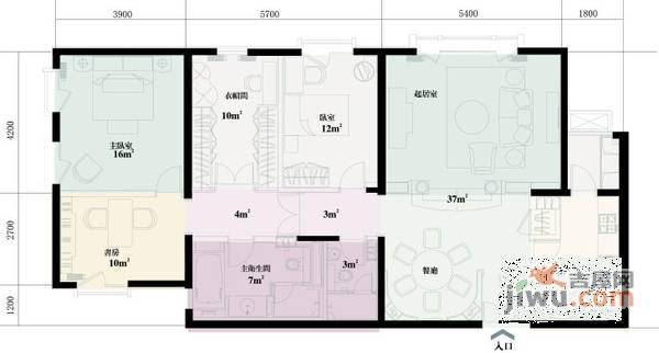 荣尊堡国际俱乐部公寓2室2厅2卫177㎡户型图