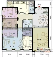 荣尊堡国际俱乐部公寓4室2厅2卫225㎡户型图