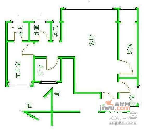 天通苑西三区4室1厅2卫227㎡户型图