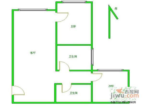 天通苑西三区2室1厅1卫115㎡户型图