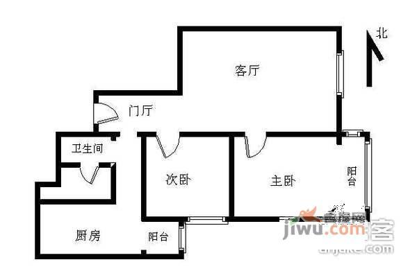 天通苑西三区2室1厅1卫115㎡户型图