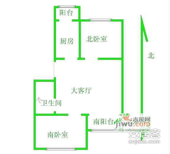 天通苑西三区2室1厅1卫115㎡户型图