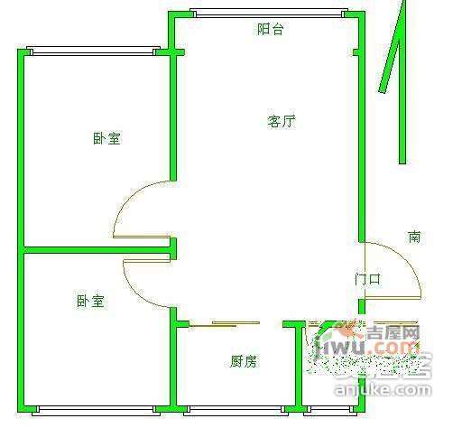 石园北一社区2室2厅1卫130㎡户型图