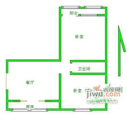 石园北一社区2室1厅1卫124㎡户型图