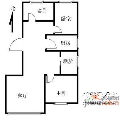 石园北一社区3室2厅1卫户型图