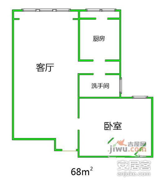 润枫水尚1室1厅1卫79㎡户型图