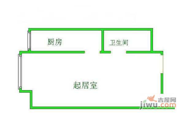 远洋山水1室0厅1卫59㎡户型图