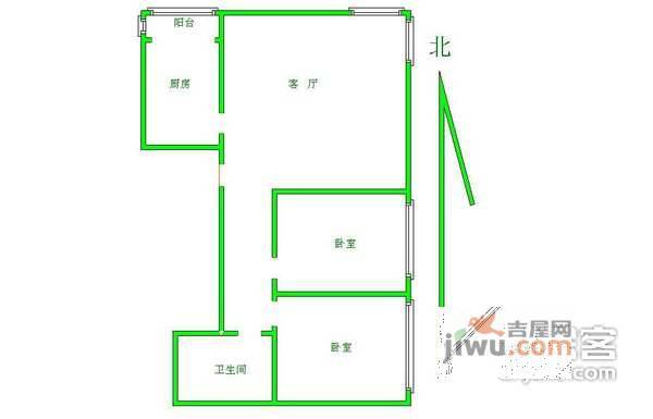 远洋山水2室1厅1卫149㎡户型图