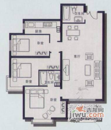 茉藜园3室2厅2卫330㎡户型图