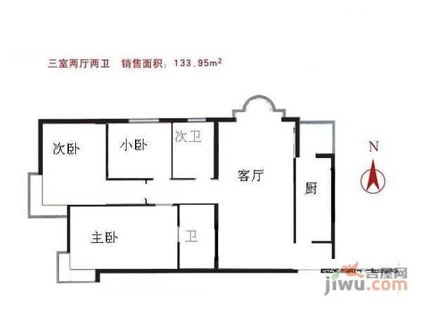 茉藜园3室2厅2卫330㎡户型图