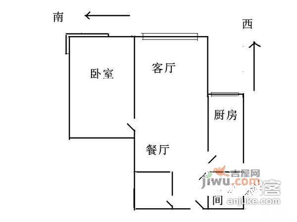 怡海花园1室1厅1卫199㎡户型图