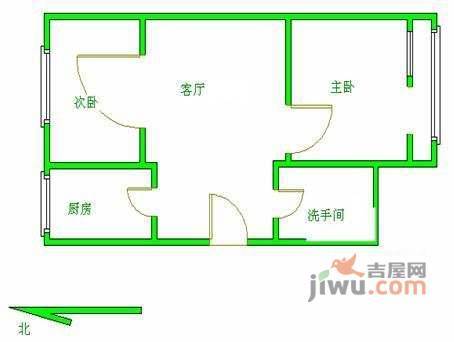 育新花园2室1厅1卫101㎡户型图