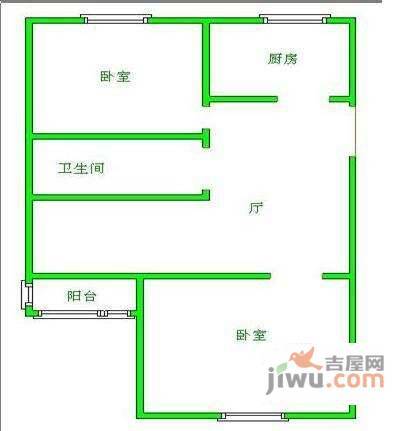 育新花园2室1厅1卫101㎡户型图