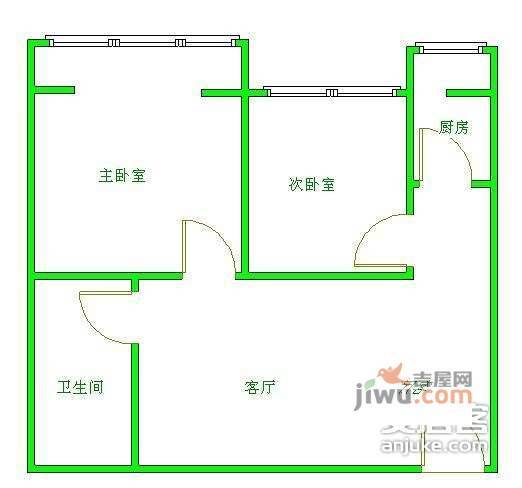 GOGO新世代2室1厅1卫157㎡户型图