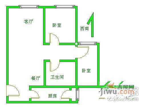 宝星国际2室2厅1卫109㎡户型图