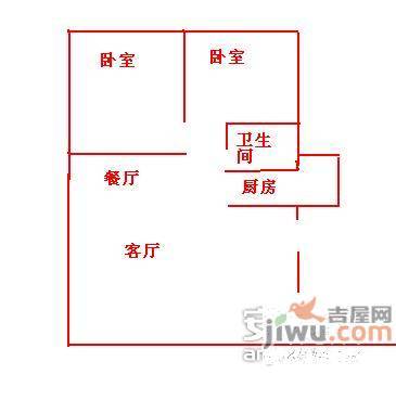 宝星国际2室1厅1卫110㎡户型图