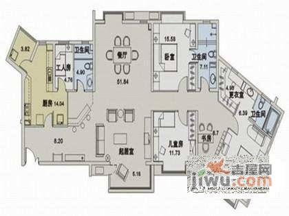 宝星国际4室2厅2卫260㎡户型图