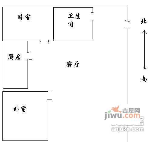 百环家园2室1厅1卫118㎡户型图