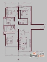 新城国际公寓二期雯园3室2厅2卫195㎡户型图