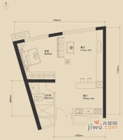 新城国际公寓二期雯园1室0厅1卫78㎡户型图