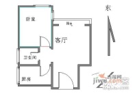 新景家园北区1室1厅1卫69㎡户型图