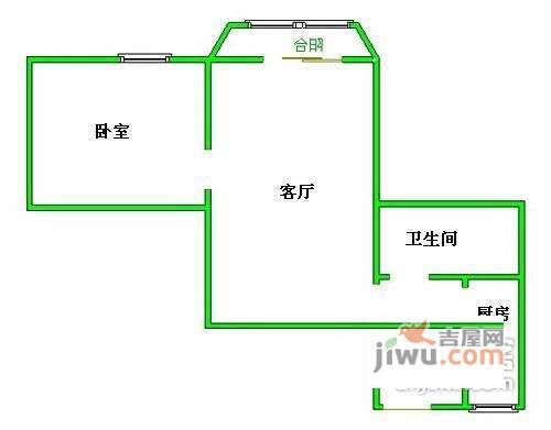 望京新城1室1厅1卫74㎡户型图