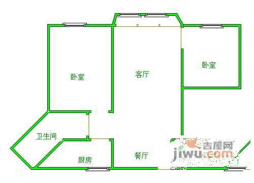 望京新城2室1厅1卫132㎡户型图