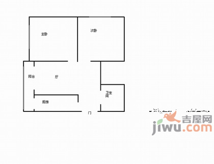 望京新城2室1厅1卫132㎡户型图