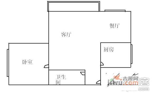 望京新城1室1厅1卫74㎡户型图