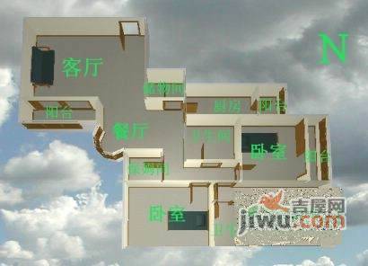 嘉铭桐城A区3室2厅2卫178㎡户型图