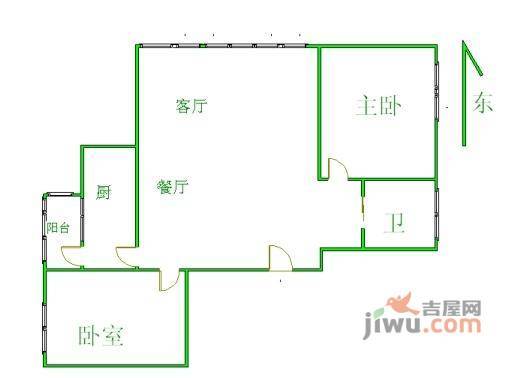 嘉铭桐城A区2室1厅1卫280㎡户型图