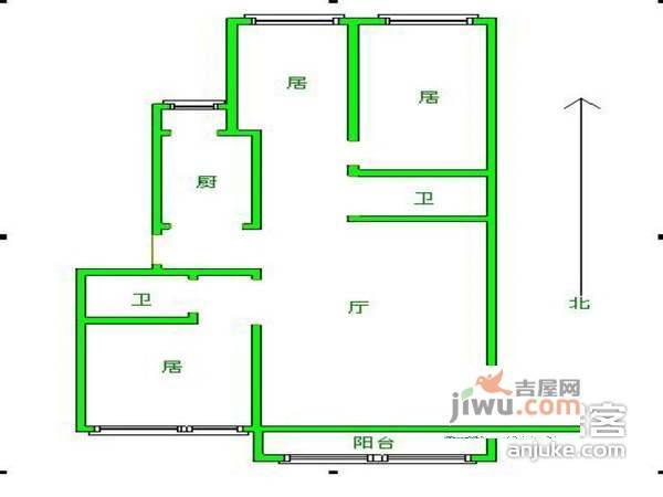 龙腾苑三区3室2厅2卫158㎡户型图